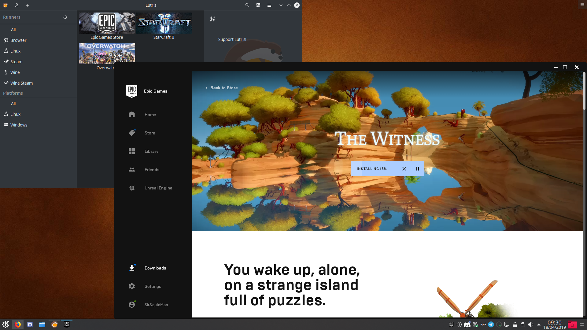 to my surprise installing and actually playing the witness which is currently free on the epic store worked fine as well honestly i m shocked at how - play fortnite on linux