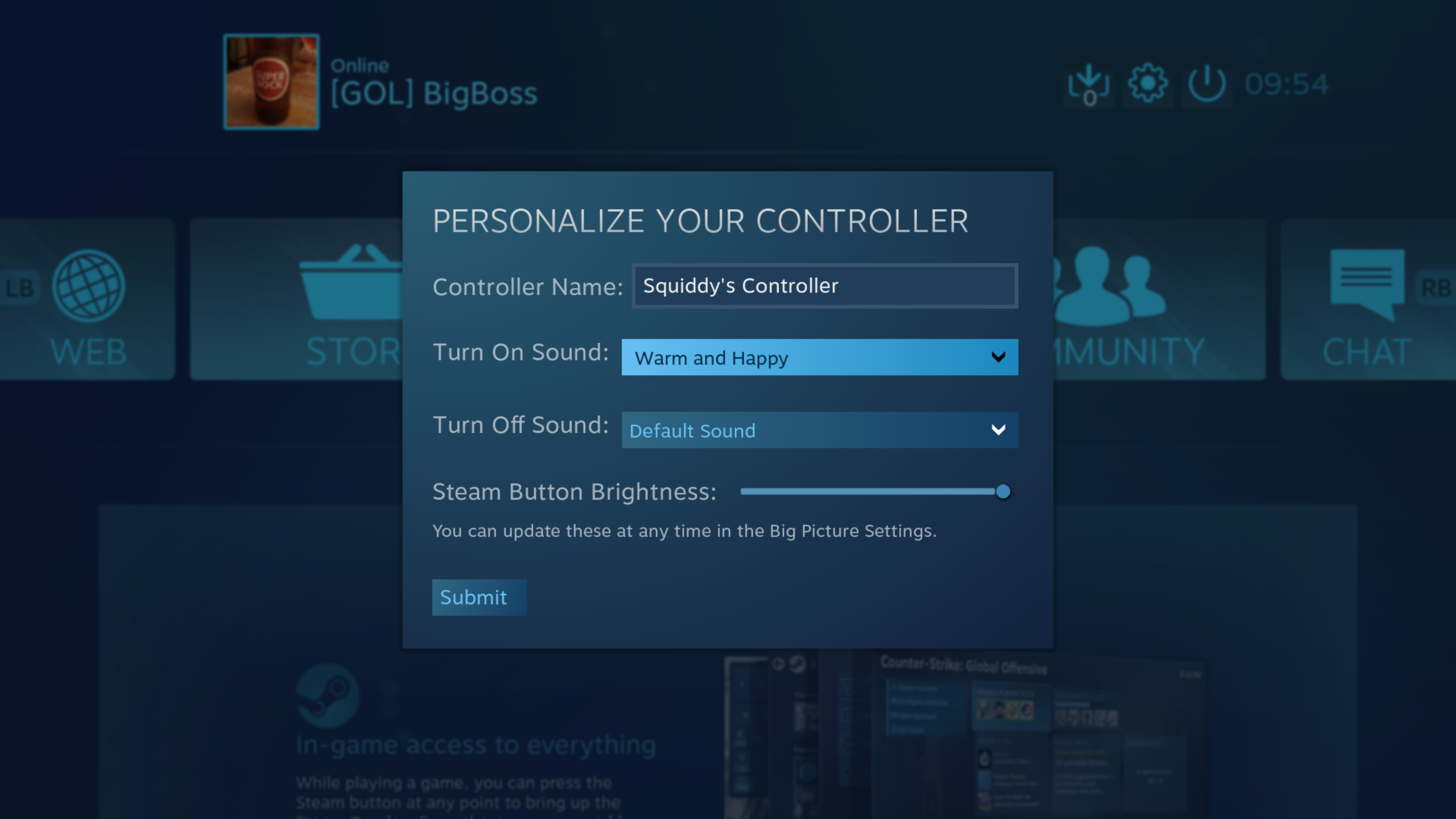 steam controller software update