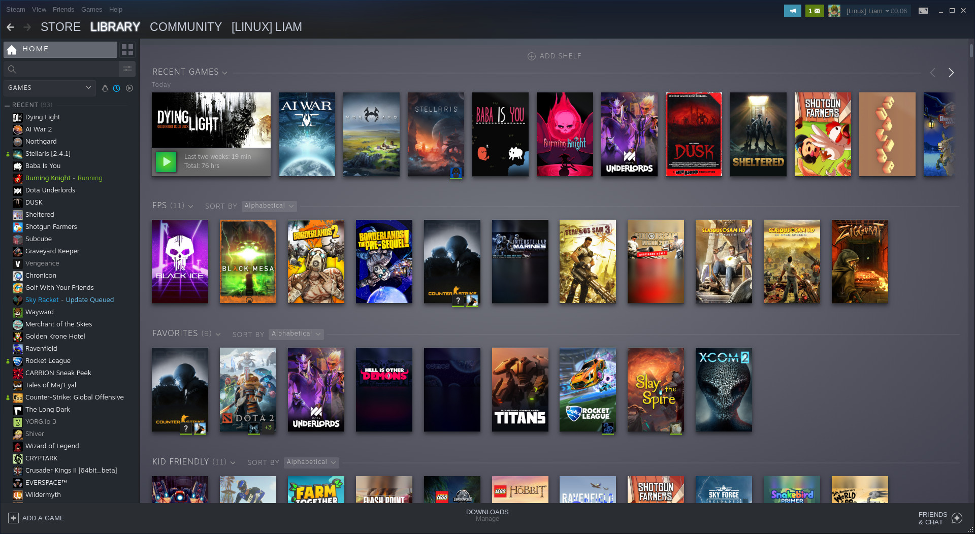 Steam library looks weird, the games list is black and main panel mostly  empty : r/Steam